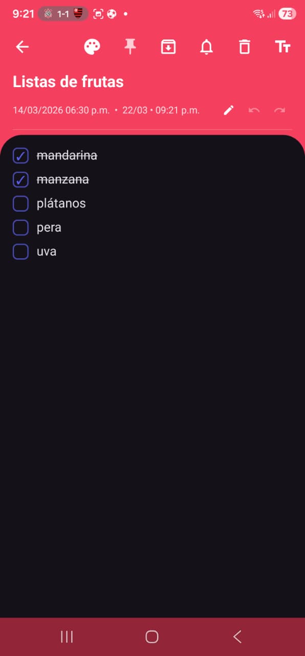 Vista principal de MR7 Note